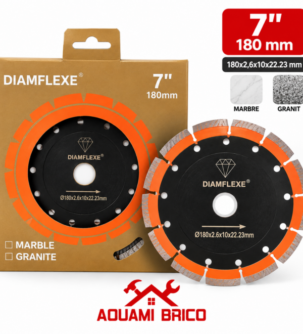 Disque Diamant DIAMFLEXE 180 mm – 2,6 × 10 × 22,23 mm pour Marbre & Granit