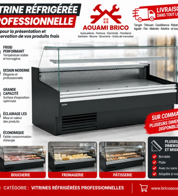 Vitrine Réfrigérée Professionnelle sur Mesure – Bombée ou Plate