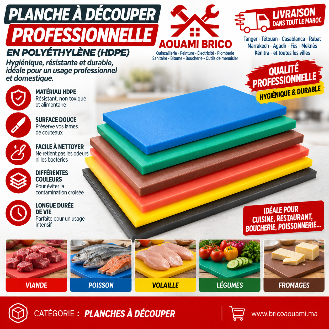 Planche à Découper Professionnelle PEHD – 15 mm