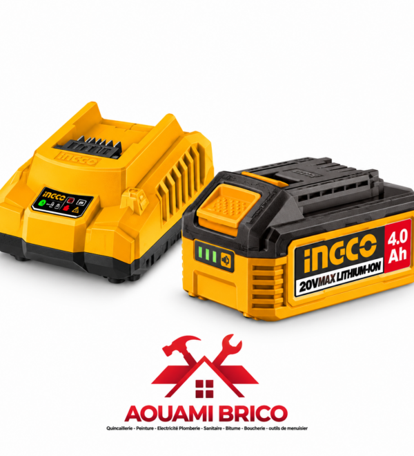 Ingco pack batterie+chargeur 20 v 4ah - FBCPK1012