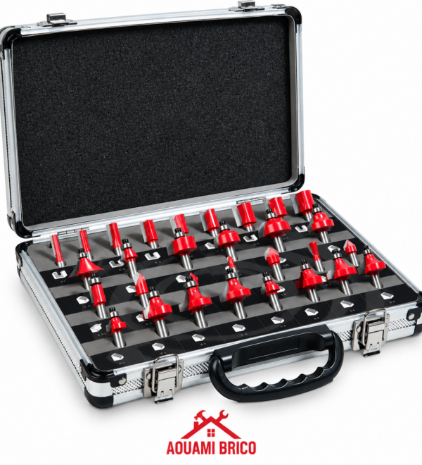 Coffret de 35 Fraises pour Défonceuse – Queue 8 mm pour Menuiserie