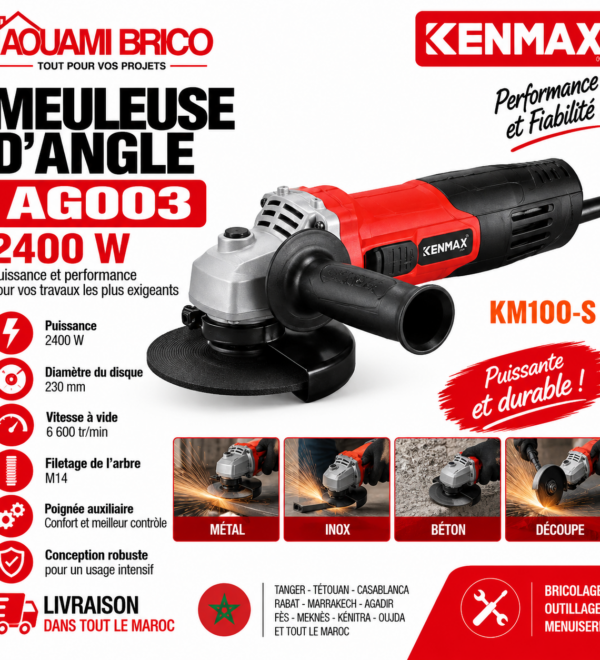 Meuleuse d’Angle Makute AG003 – 2400W, Disque 230 mm