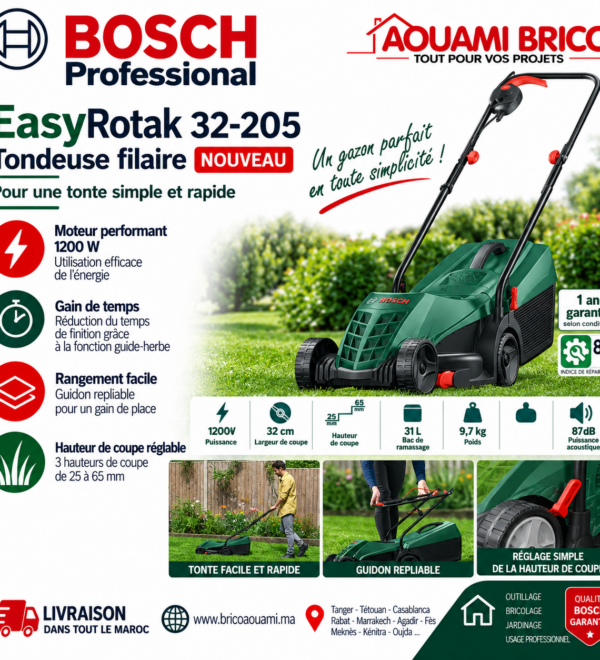 Tondeuse Électrique Bosch EasyRotak 32-205 – 1200W 32 cm