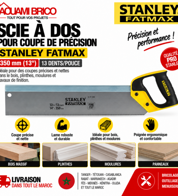 Scie à Dos Stanley FATMAX 2-17-202 – 350 mm, 13 Dents/Pouce