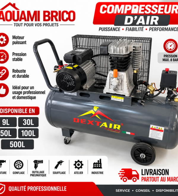 Compresseur d’Air Professionnel – 9L, 30L, 50L, 100L & 500L