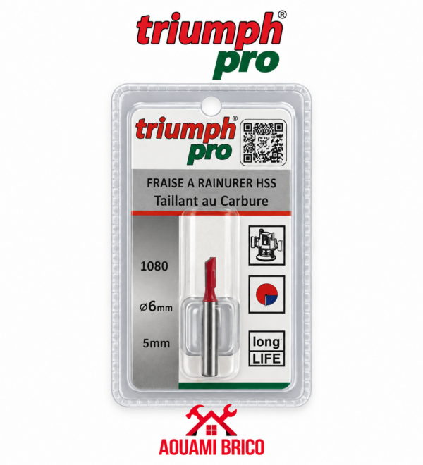Fraise à Rainurer HSS Double Taillant TRIUMPH 1080 – Queue 6 et 8 mm