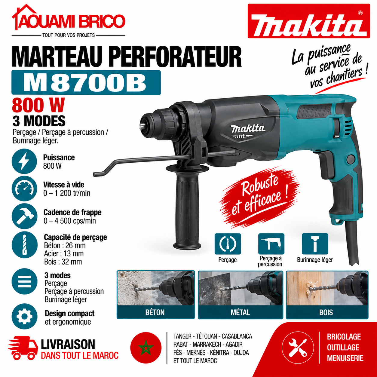 Cloueur Pneumatique Makita AF506 – Pointes 15 à 50 mm, 18 Ga