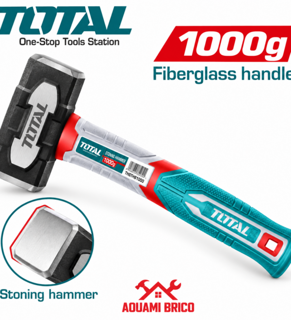 Massette TOTAL 1000 g avec Manche en Fibre de Verre
