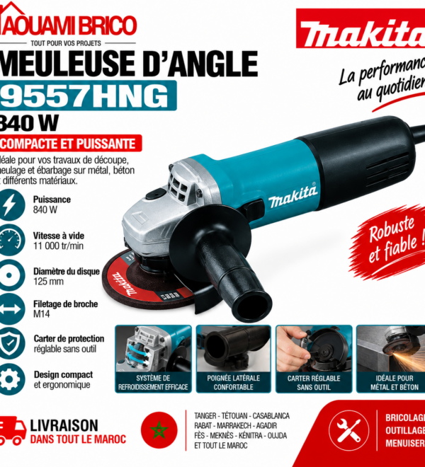 Meuleuse d’Angle Makita 9557HNG – 840W, Disque 115 mm