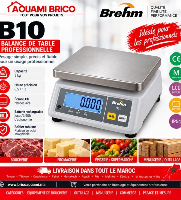 Balance Électronique Professionnelle BREHM B10 – 3 kg