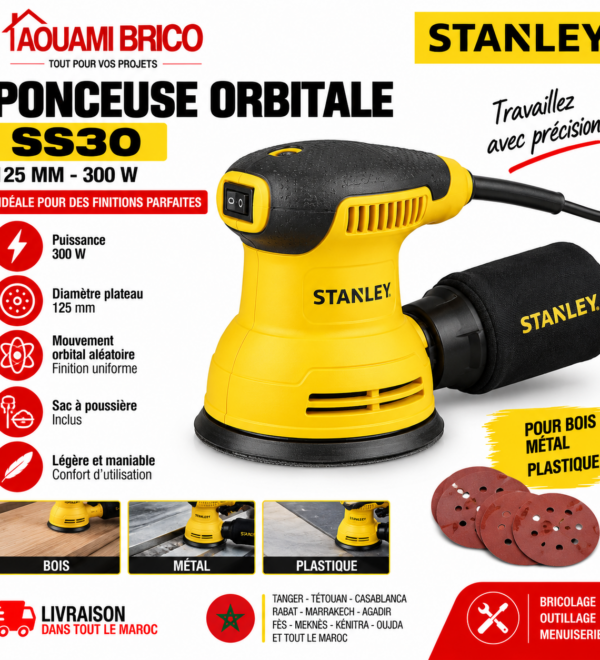 Ponceuse Excentrique Stanley SS30 – 300W Ø125 mm