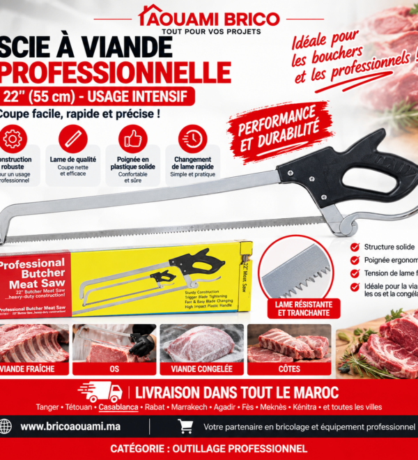 Scie à Os Manuelle Professionnelle 22″ pour Boucherie