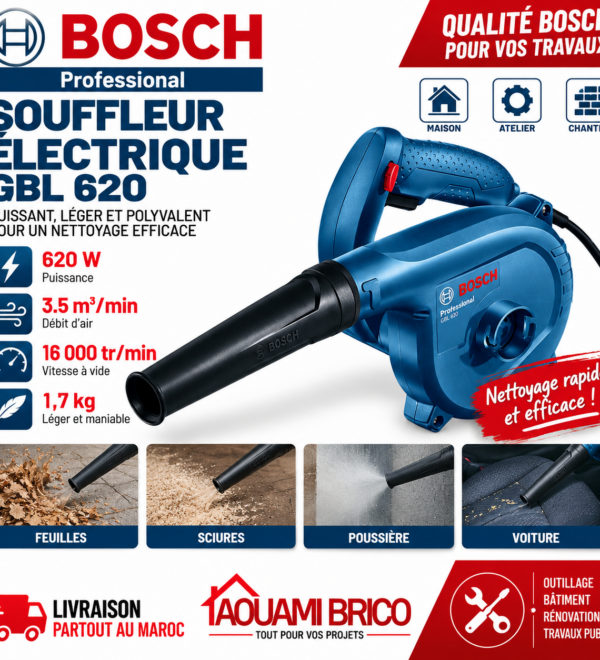 Souffleur Électrique Bosch Professional GBL 620 – 620W, 3,5 m³/min