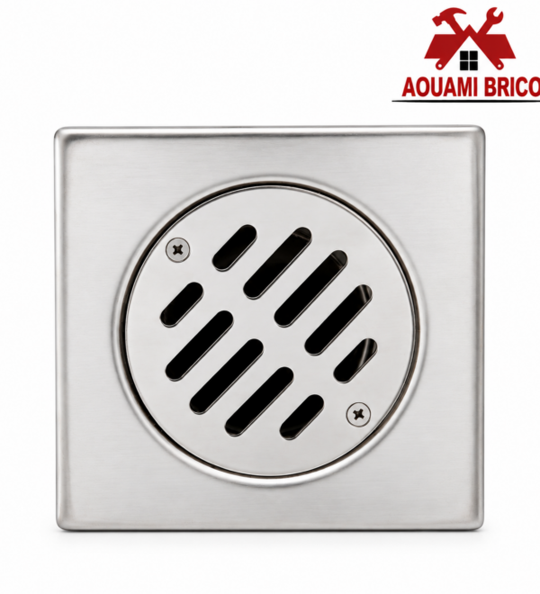 Siphon de Sol Inox 10 × 10 cm – Grille Carrée pour Douche, Salle de Bain & Évacuation