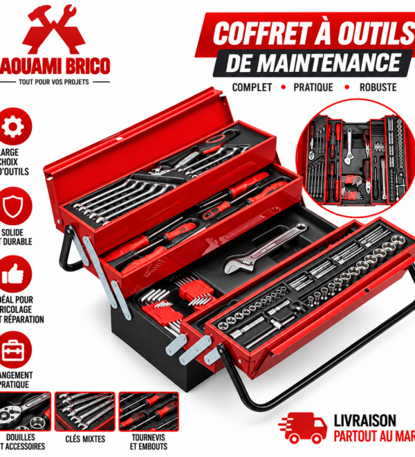 Caisse à Outils de Maintenance Complète – Coffret Métallique avec Outils à Main