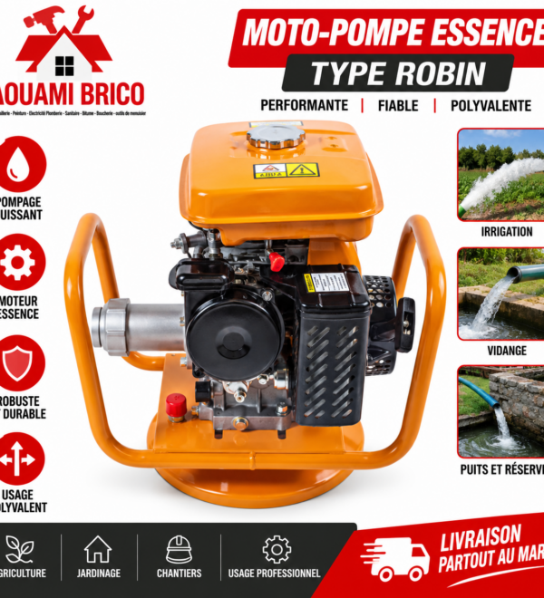 Motopompe Essence 3″ Type ROBIN / SUBARU – 5 HP pour Eaux Chargées