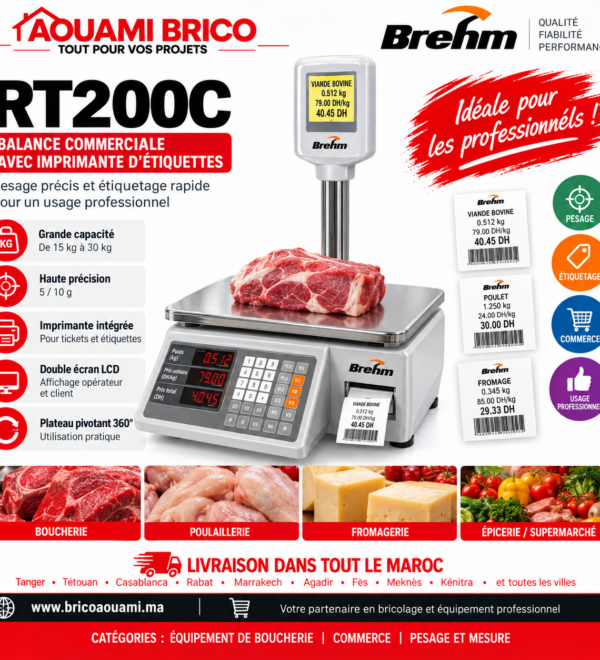 Balance Étiqueteuse BREHM RT200C – 15/30 kg