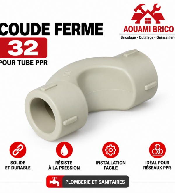 Coude fermé 32 mm pour installation électrique – Raccord de conduit