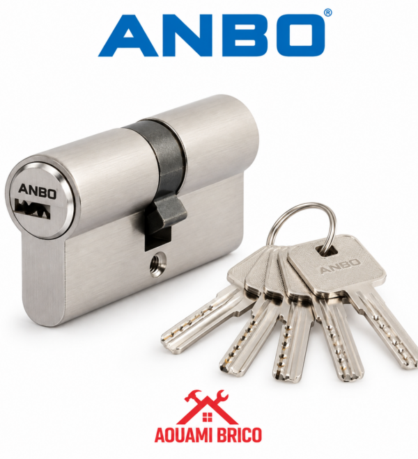 Cylindre de Serrure ANBO 30/40 mm Haute Sécurité – 5 Clés, Anti-Perçage