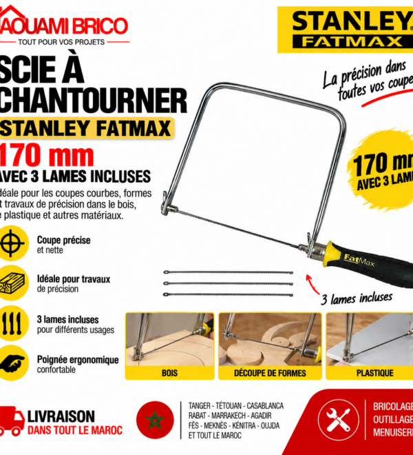 Scie Égoïne Stanley TRADECUT – 380 mm & 500 mm pour Bois