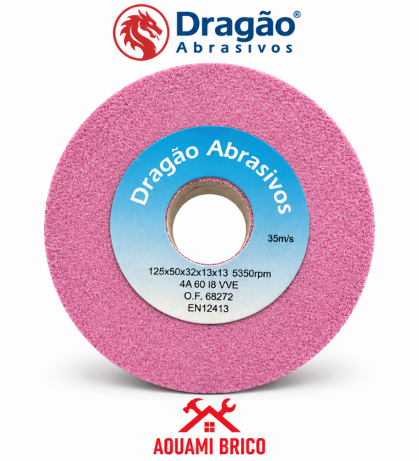 Meule Boisseau DRAGÃO Abrasivos 125 × 50 × 32 mm – Grain 60