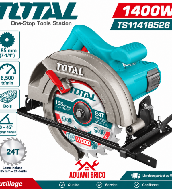 Scie Circulaire TOTAL 185 mm – 1400 W & 1600 W