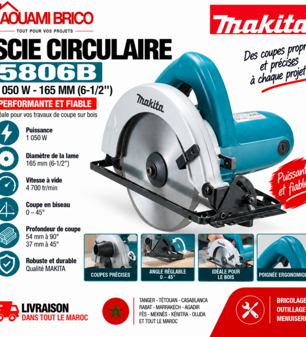 Scie Circulaire Makita 5806B – 1050W, Lame 185 mm