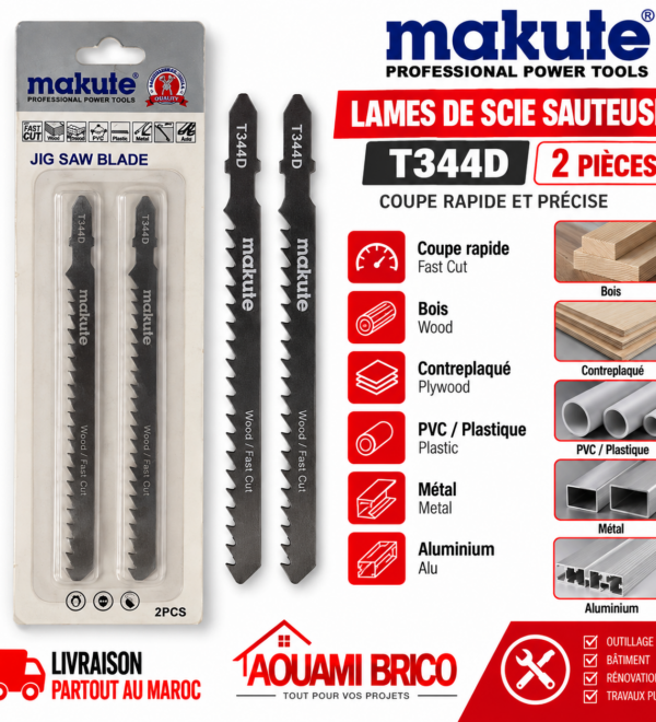 Lames de Scie Sauteuse MAKUTE T344D – Coupe Rapide du Bois, Pack 5 Pièces