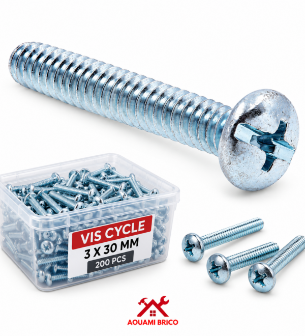 🔴 VIS CYCLE 3 X 30 MM – BOÎTE 200 PCS