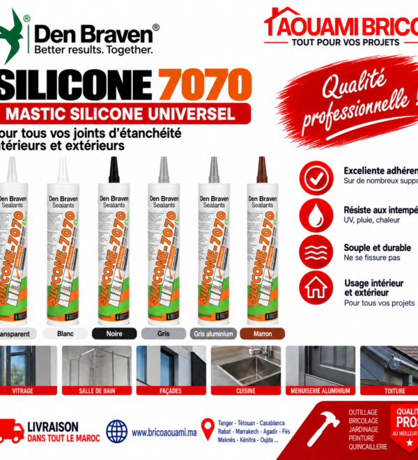 Silicone Neutre Den Braven 7070 Transparent – 300 ml | Façade, Vitrage & Menuiserie