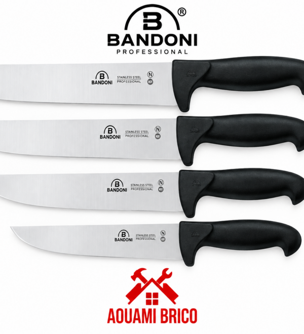 Couteau de Boucher BANDONI à Large Lame Inox – 18, 25, 30 & 35 cm