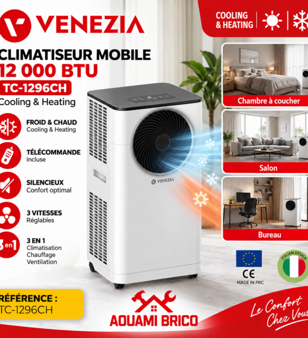 Climatiseur Mobile VENEZIA 12 000 BTU Chaud & Froid