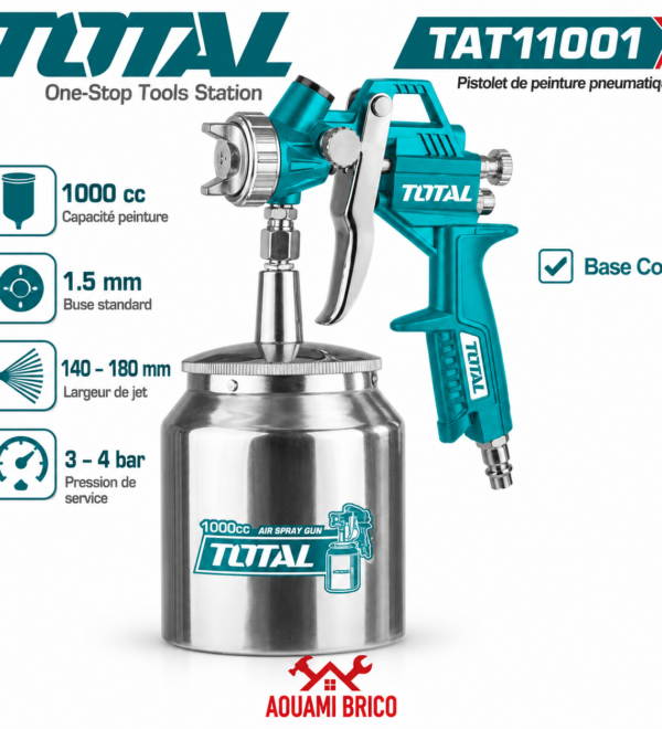 Pistolet à Peinture Pneumatique TOTAL – 400 ml & 1000 ml