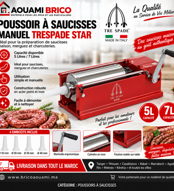 Poussoir à Saucisse Tre Spade STAR – 5L & 7L