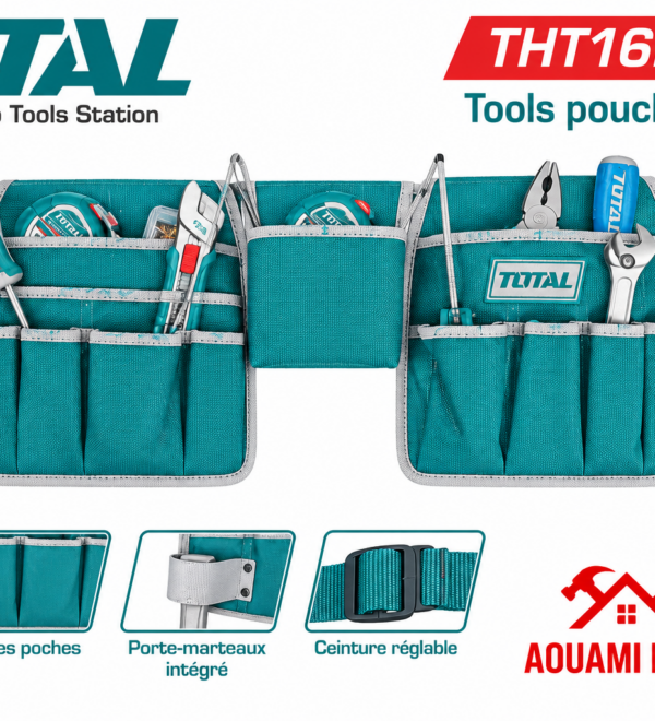 Ceinture Porte-Outils TOTAL avec 14 Poches – 3 Compartiments