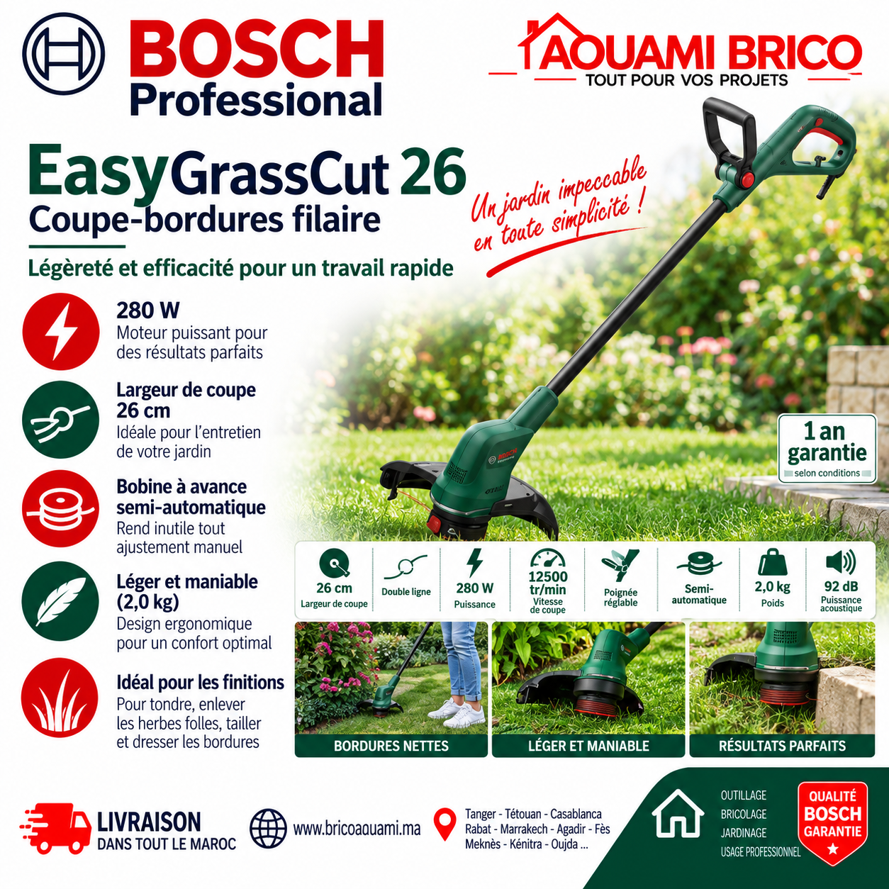 Coupe-Bordures Électrique Bosch EasyGrassCut 26 – 280W