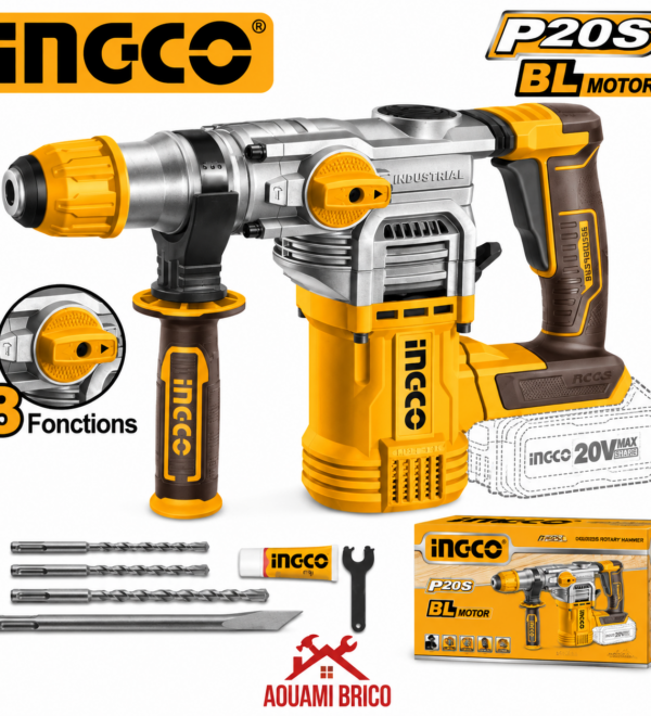 Marteau Perforateur Sans Fil INGCO P20S 20V – 28 mm, 3 Fonctions