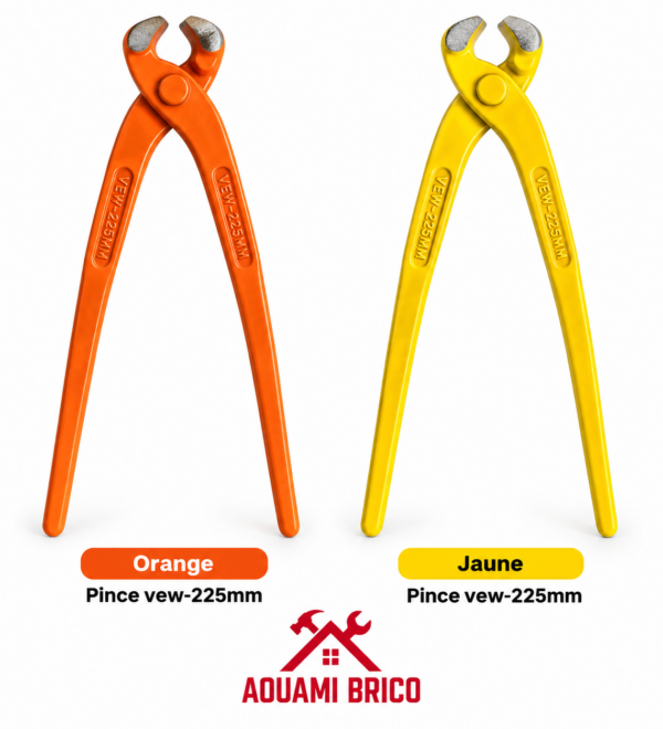 Pince VEW 225 mm Professionnelle – Orange ou Jaune