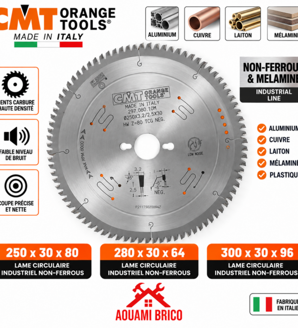 Lame Circulaire Industrielle CMT pour Aluminium & Métaux Non Ferreux – 250, 280 & 300 mm