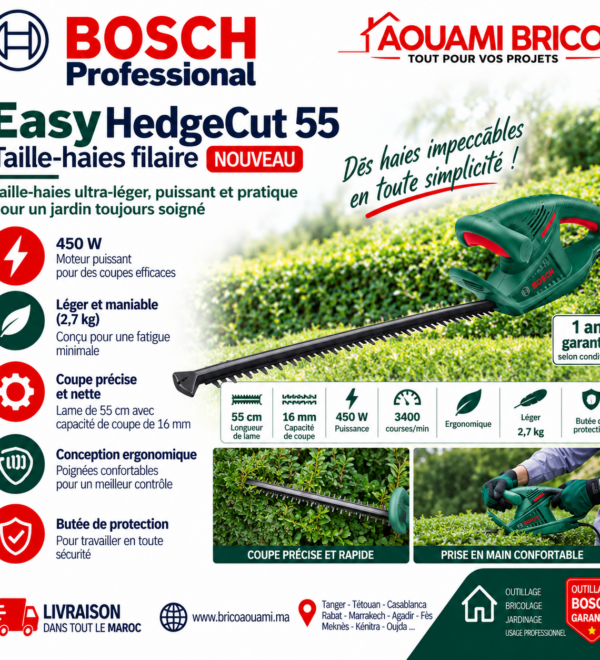 Taille-Haies Électrique Bosch EasyHedgeCut 55 – 450W 55 cm