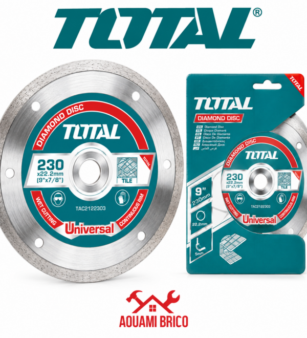 Disque Diamant TOTAL 230 mm pour Carrelage – Coupe à Eau