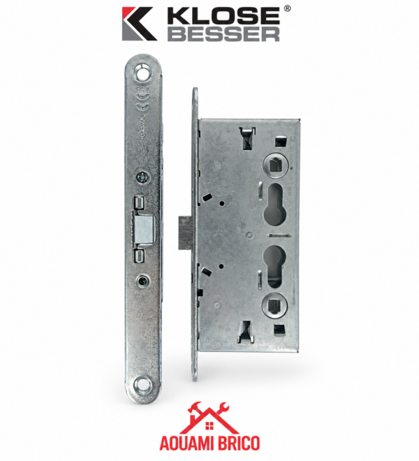 Serrure Monopoint KLOSE BESSER à Encastrer pour Porte Coupe-Feu – 2 Cylindres