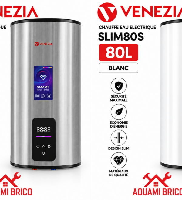 Chauffe-Eau Électrique VENEZIA 80L Slim – Blanc ou Gris