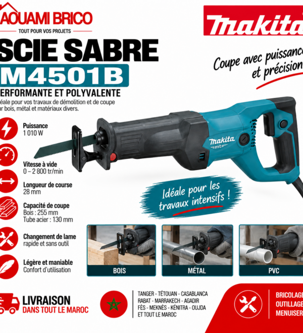 Scie Sabre Makita M4501B – 1010W à Vitesse Variable