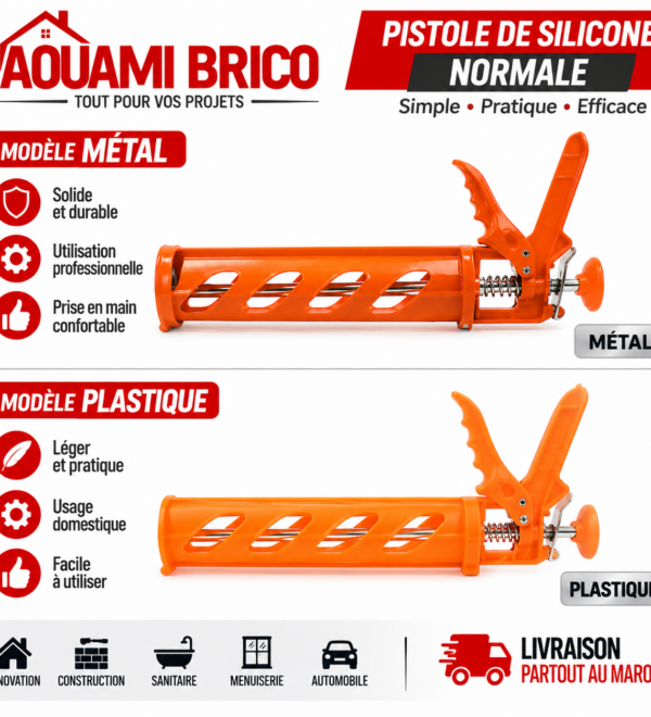 Pistolet à Silicone Manuel – Disponible en Métal & Plastique