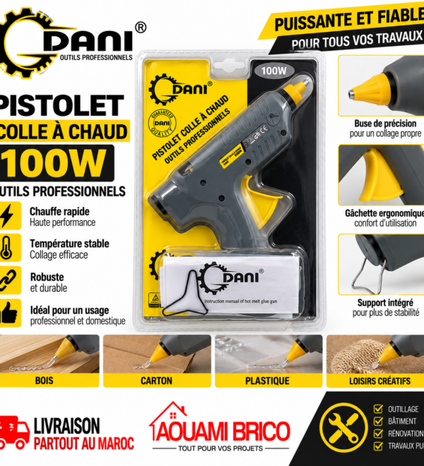 Pistolet à Colle Chaude DANI – 100W, Usage Professionnel