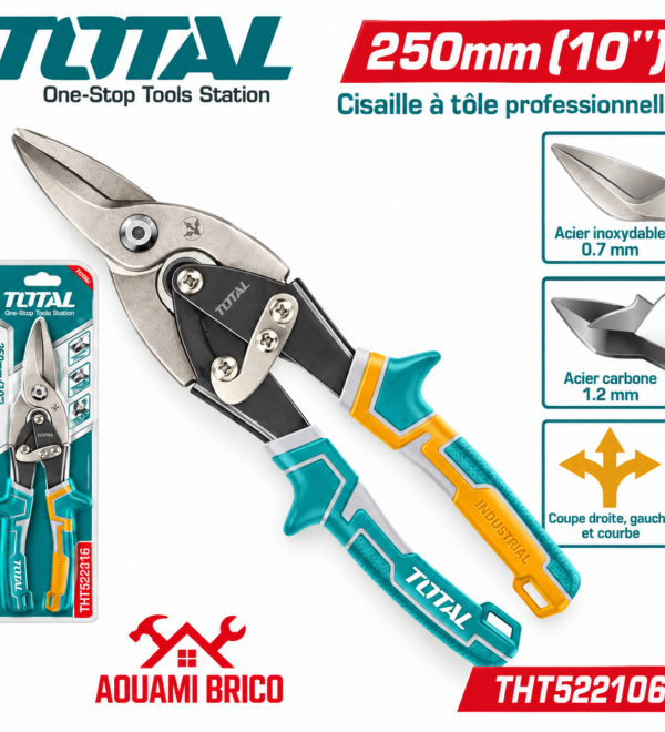 Cisaille à Tôle Professionnelle TOTAL 250 mm – Coupe Droite