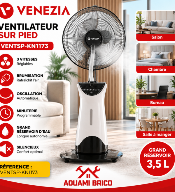 Ventilateur Brumisateur VENEZIA sur Pied Multifonction