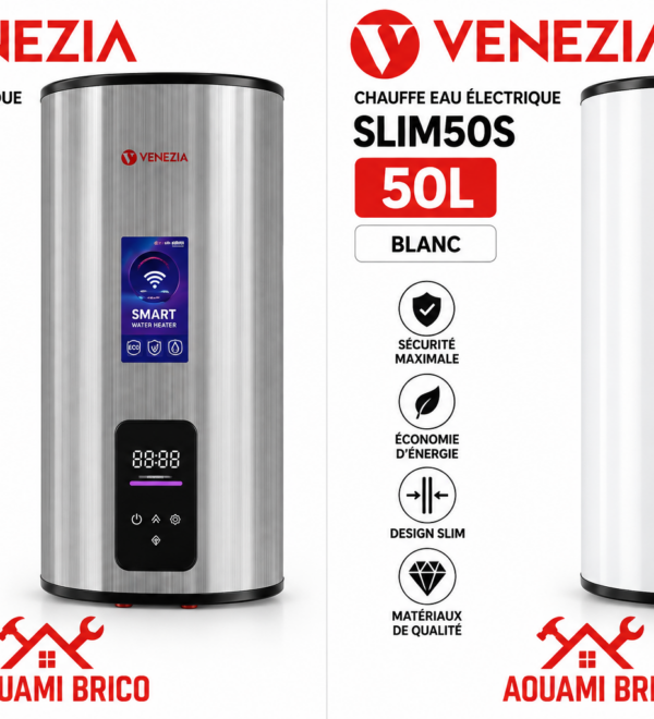 Chauffe-Eau Électrique VENEZIA 50L Slim – Blanc ou Gris