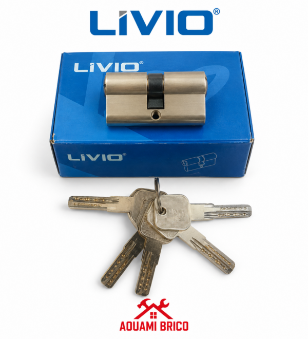 Cylindre de Serrure LIVIO 60 mm Haute Sécurité à Bouton – 5 Clés